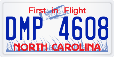 NC license plate DMP4608