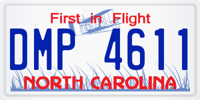 NC license plate DMP4611