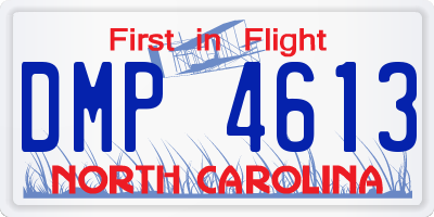 NC license plate DMP4613