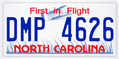 NC license plate DMP4626