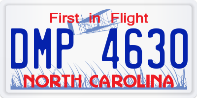 NC license plate DMP4630