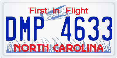 NC license plate DMP4633