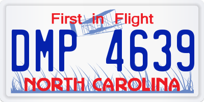 NC license plate DMP4639