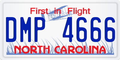 NC license plate DMP4666