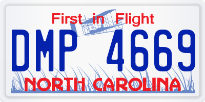 NC license plate DMP4669