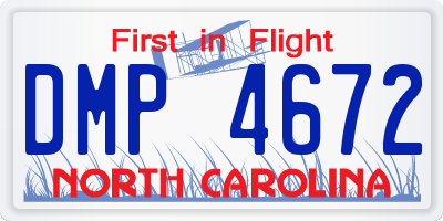 NC license plate DMP4672