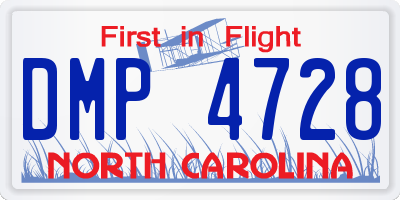 NC license plate DMP4728