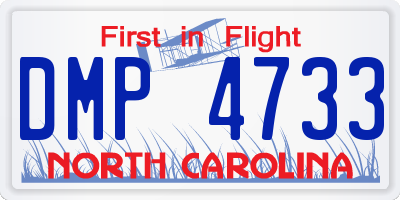 NC license plate DMP4733
