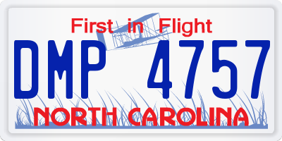NC license plate DMP4757
