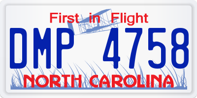 NC license plate DMP4758