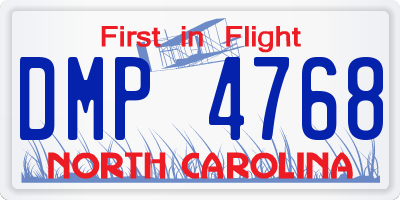 NC license plate DMP4768