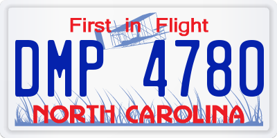 NC license plate DMP4780