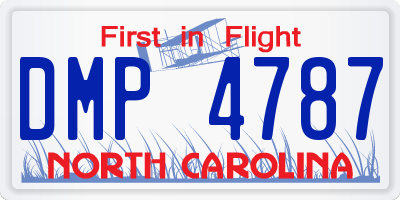 NC license plate DMP4787