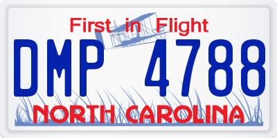 NC license plate DMP4788