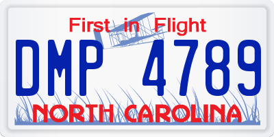 NC license plate DMP4789