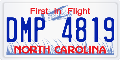NC license plate DMP4819