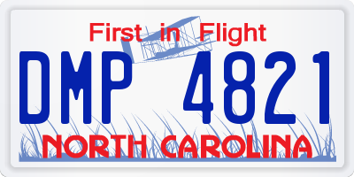 NC license plate DMP4821