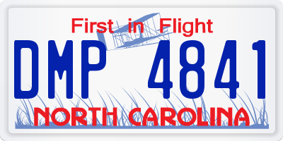 NC license plate DMP4841