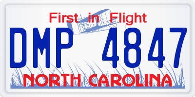 NC license plate DMP4847