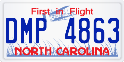 NC license plate DMP4863