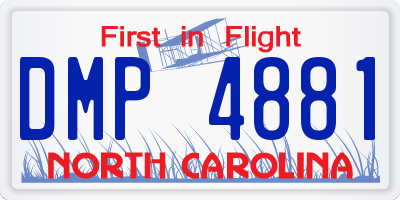NC license plate DMP4881