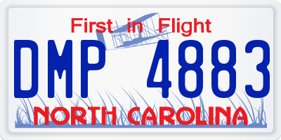 NC license plate DMP4883