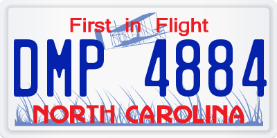 NC license plate DMP4884