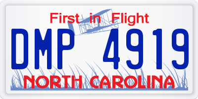 NC license plate DMP4919