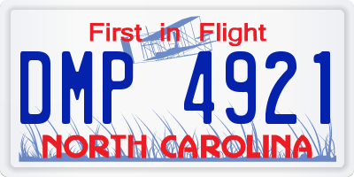 NC license plate DMP4921