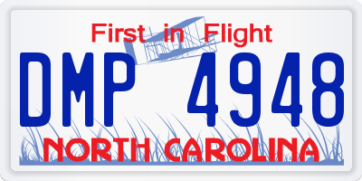 NC license plate DMP4948