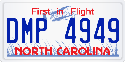 NC license plate DMP4949