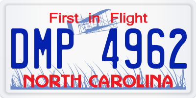 NC license plate DMP4962