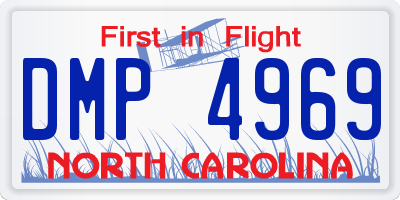 NC license plate DMP4969