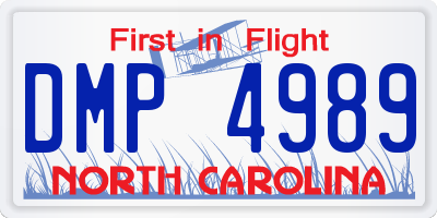 NC license plate DMP4989