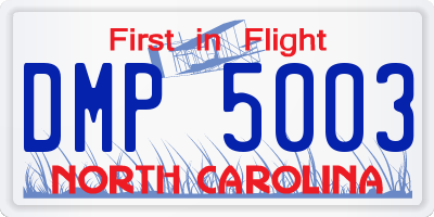 NC license plate DMP5003
