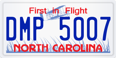 NC license plate DMP5007