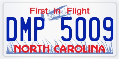 NC license plate DMP5009