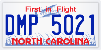 NC license plate DMP5021