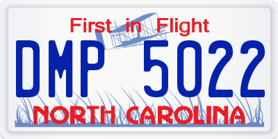 NC license plate DMP5022