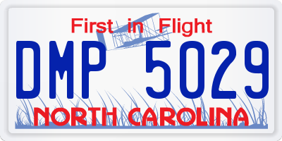 NC license plate DMP5029