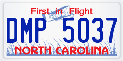 NC license plate DMP5037