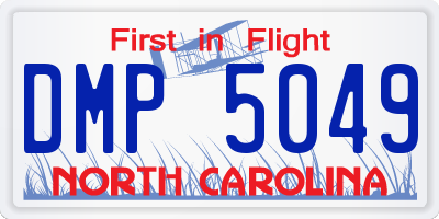 NC license plate DMP5049
