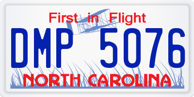 NC license plate DMP5076