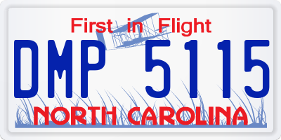 NC license plate DMP5115
