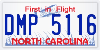 NC license plate DMP5116