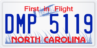 NC license plate DMP5119