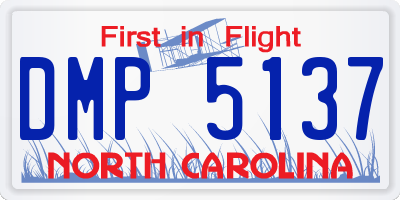 NC license plate DMP5137