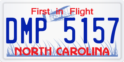 NC license plate DMP5157