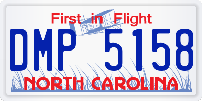 NC license plate DMP5158