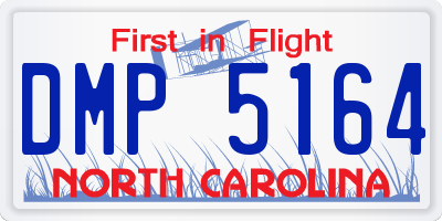 NC license plate DMP5164